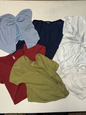 College going out top bundle- Olive, Burgundy, Navy, Light Blue, White